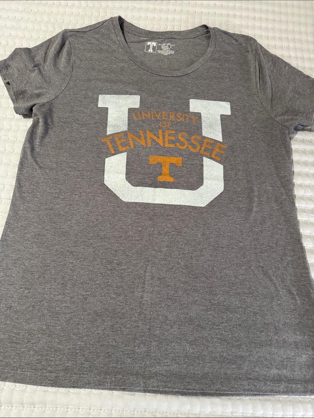 University of Tennessee Gray Womens Graphic Tee size Large